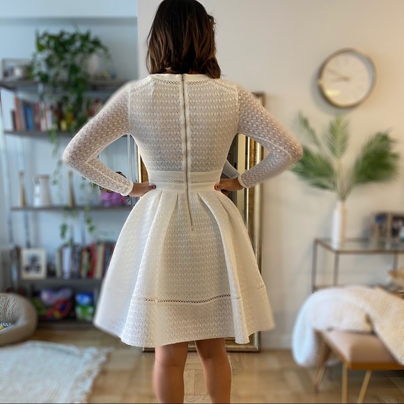 maje long sleeve skater dress